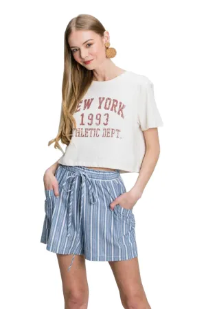 Cotton Bleu by Nu Label Yarn Dye Striped Shorts